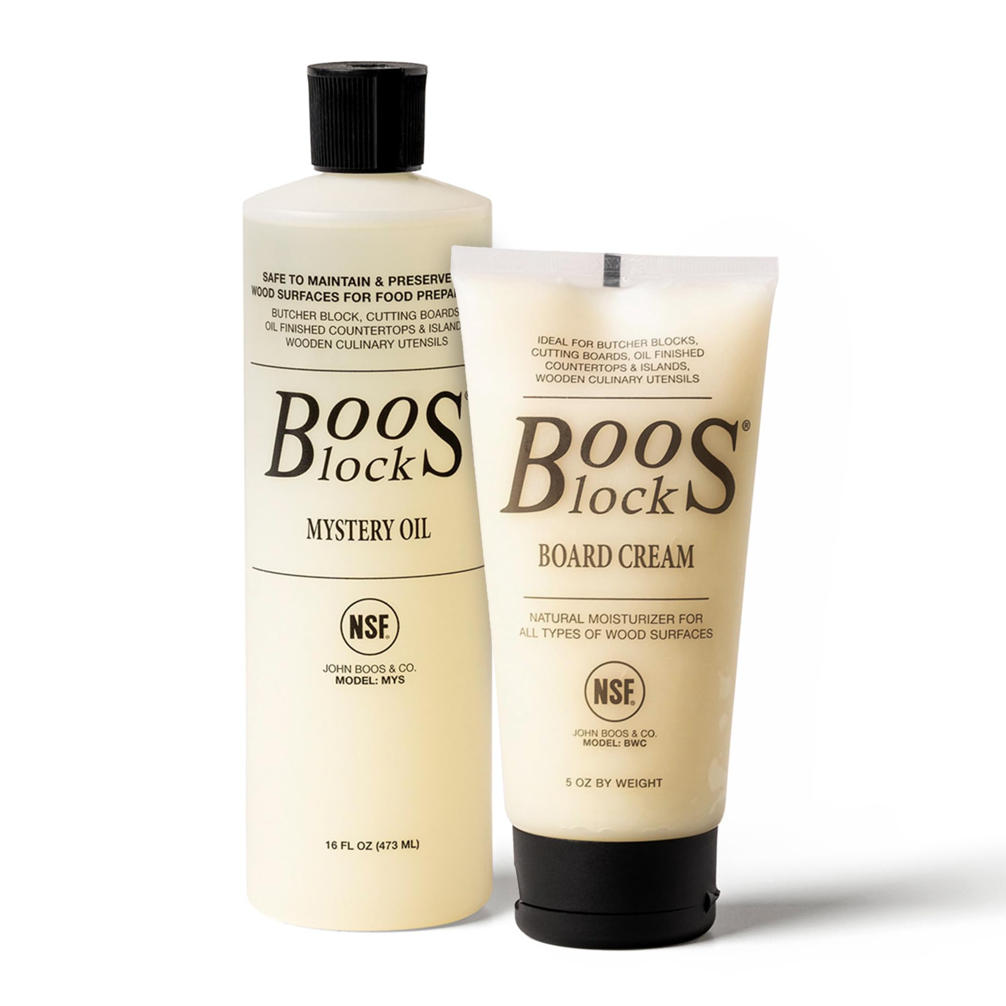 John Boos 2-Pc Wood Cutting Board Oil & Cream for Butcher Blocks and Boards | Al