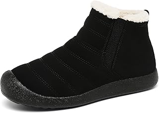 JSWEI Womens Snow Boots Waterproof Winter Shoes Breathable Thermal Lining Rubber Grip Sole Faux Fur Snowproof Winter Shoes