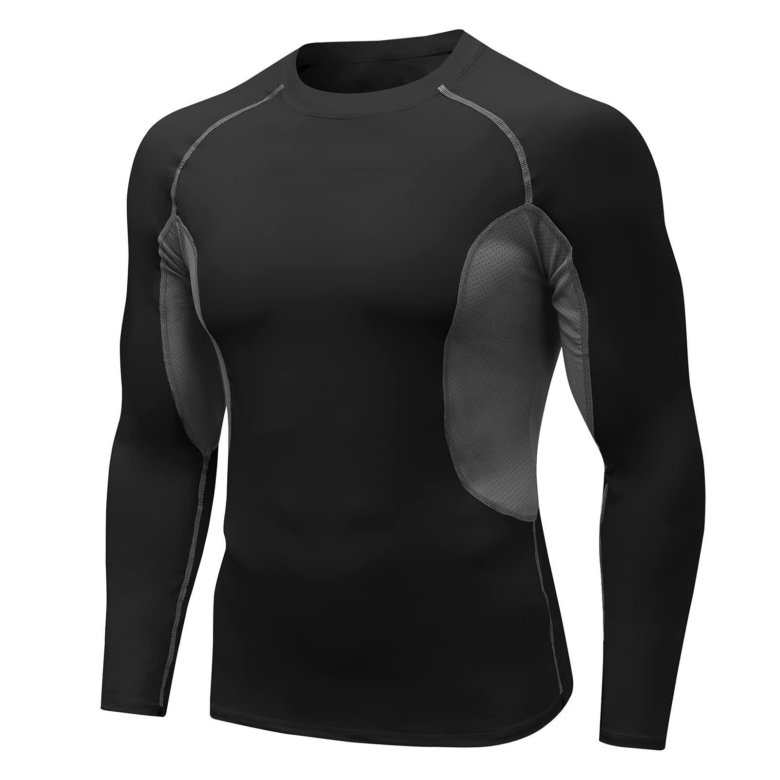 MEETYOO Kompressionsshirt Herren, Funktionsshirt kurz/Langarm Fitnessshirt Männe