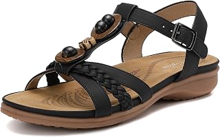 Littleplum Women's Sandals Flat Summer Sandals Flat Fashion Walking Sandals