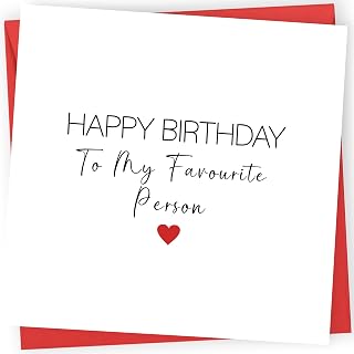 Printperfect - Boyfriend Birthday Card - Husband Birthday Card - 'Happy Birthday To My Favourite Person' - I Love You Gifts For Him or Her - Sweet Birthday Cards for Wife Girlfriend Partner
