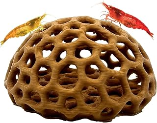 CTWPets Shrimp Dome Hide, Aquarium Cave for Cherry Shrimp, Light Brown | Dome-shaped aquarium hide creates a sheltered cave and hiding spot for cherry, dwarf and baby shrimp in freshwater tanks