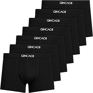 QINCAO Men's Boxer Briefs Pack of 7, Cotton, Improved Design