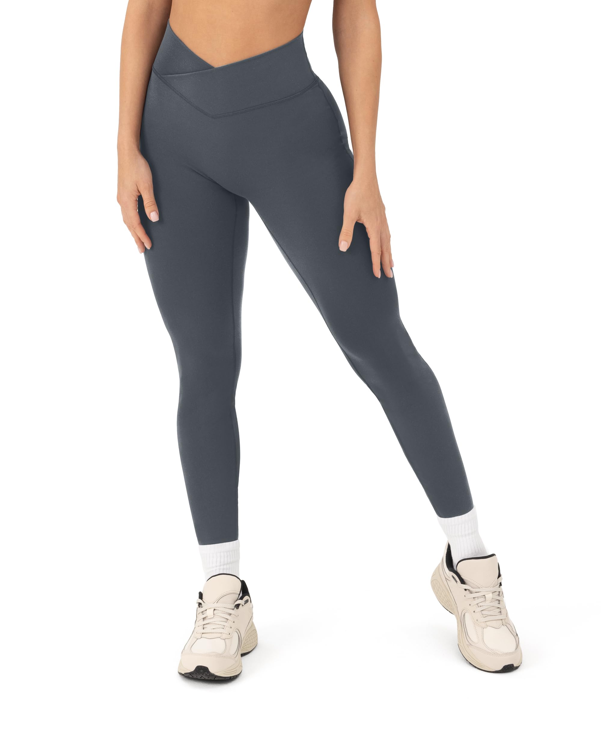 PAVOI ACTIVE High Rise Crossover Workout Leggings for Women - FlexFlow