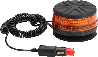 D-TECH LED Strobe Warning Beacon Lamp Rotating Flashing Beacon Light for Agricultural Machines, Commercial Vehicle, School Bus, Tractor, excavators, (Magnetic Mounting)