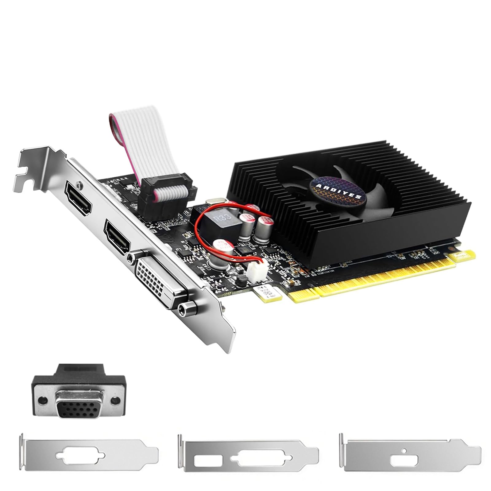 ARDIYES GT 740 4GB GDDR3 Low Profile Grpahics Card 2×HDMI + 1×DVI Ports | PCI Ex