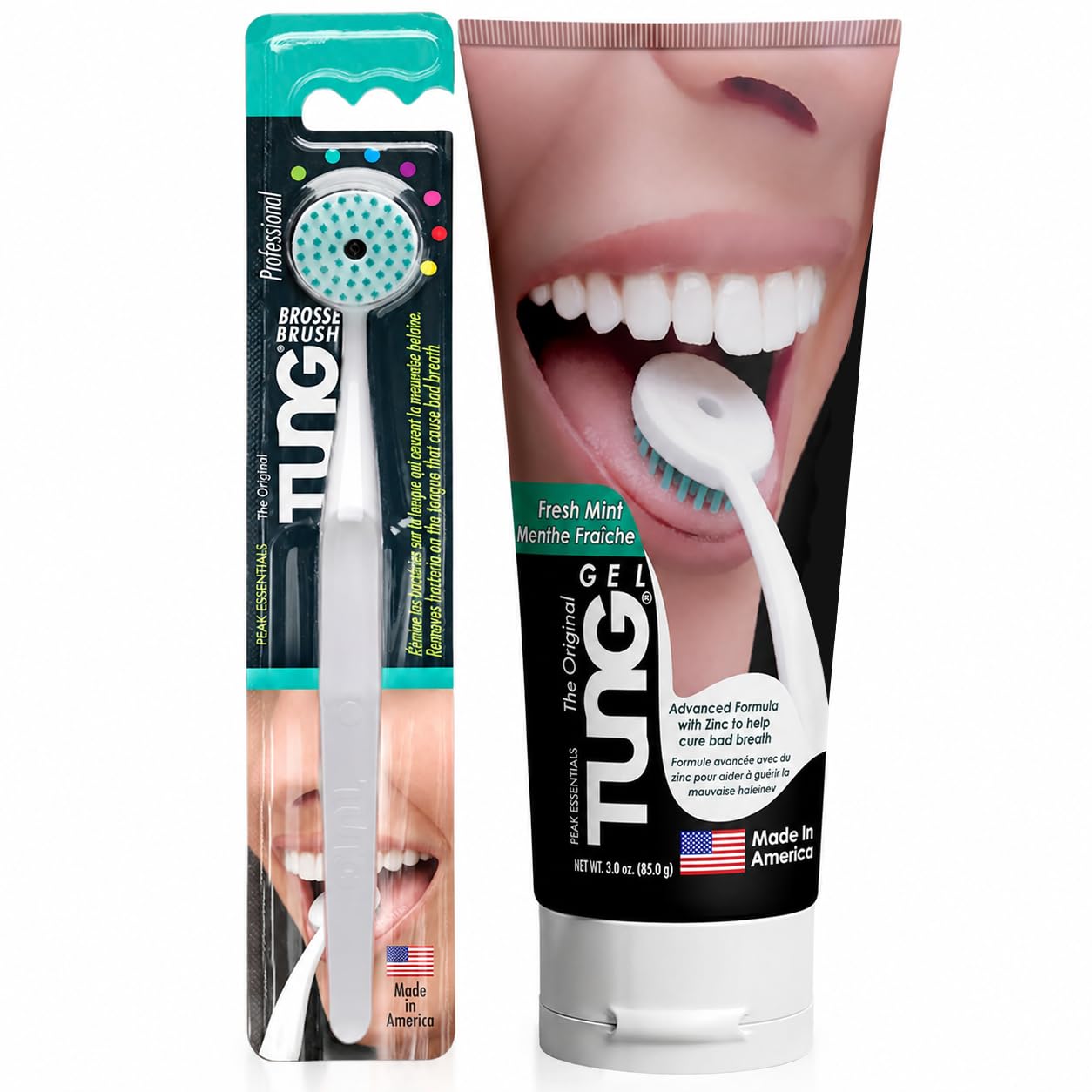 TUNG Tongue Brush & Gel Kit – Manual Tongue Cleaner for Daily Oral Hygiene, Fres
