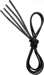 VSUDO Waxed Round Shoe Laces, Diameter 2.5mm Thin Oxford Shoelaces for Shoe | Round Laces for Brogues Derby or Blucher Shoes, Shoestrings for Ankle Boots or Desert Boots, Formal Shoelace for Men or Women