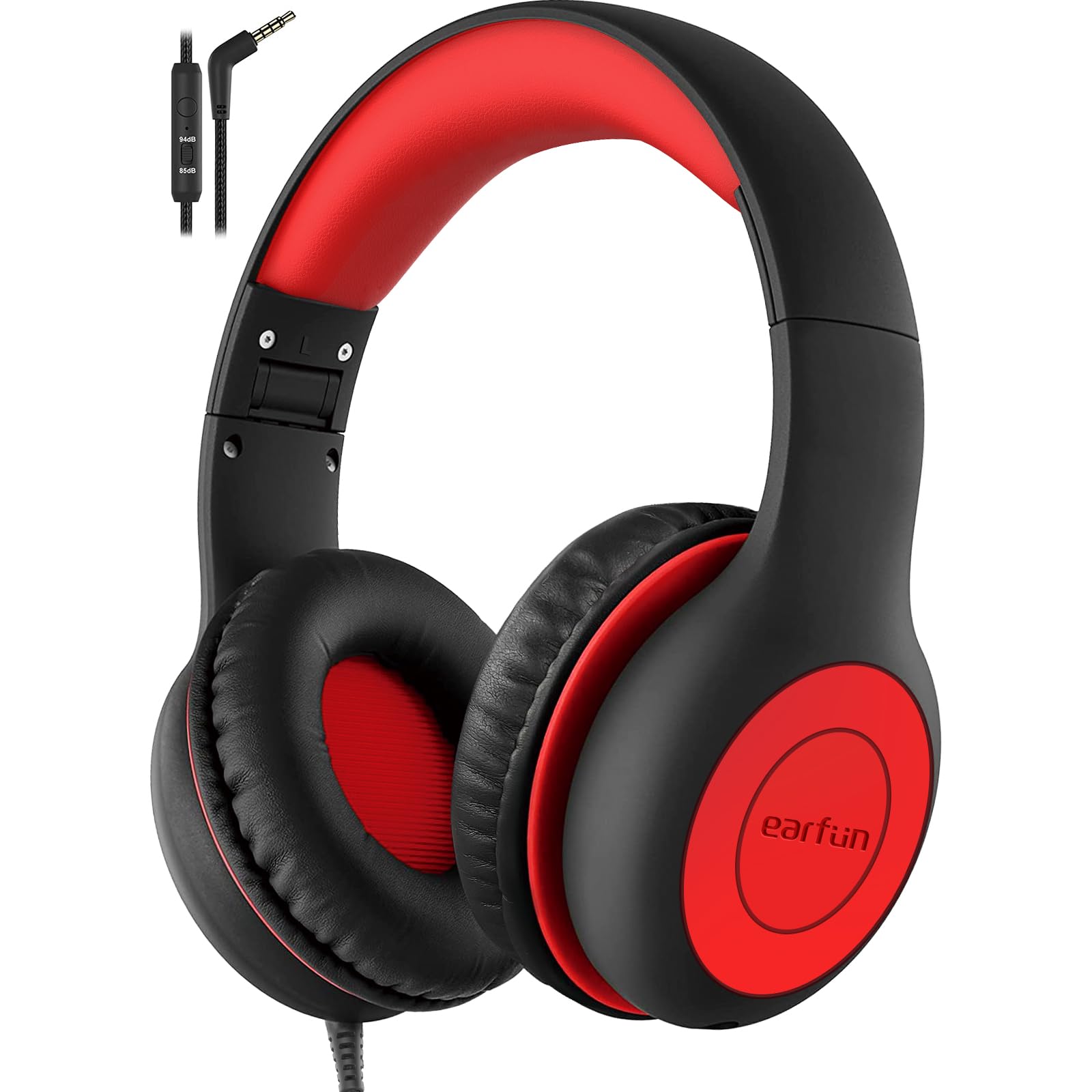EarFun K1 Kids Headphones Wired with Mic, Volume Limit Headphones for Kids | Por