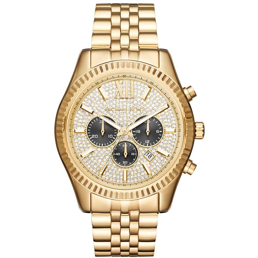 Michael Kors Lexington Chronograph Gold-Tone Stainless Steel Men's Watch (Model:
