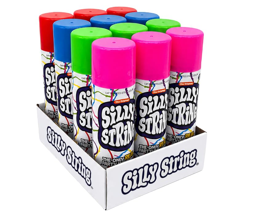 The Original Silly String! Silly String Party Pack, 12 pack, Assorted Colors, 3o