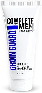 Groin Guard Anti-Chafing Cream Lotion to Powder, Stops Chafing, Sweat Defense, Odor Control, Fresh Scent, Ball & Thigh Protection