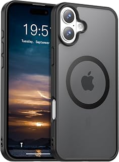 Temdan for iPhone 16 Plus Case, Compatible with Magsafe, Anti-Yellowing, Military-Grade Protection, Shockproof Slim Magnetic Phone Case Cover, Black