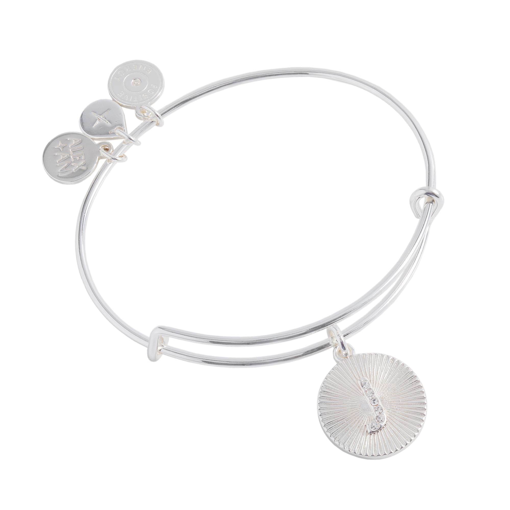 Alex and Ani Initial I Pave Starburst Texture Bangle