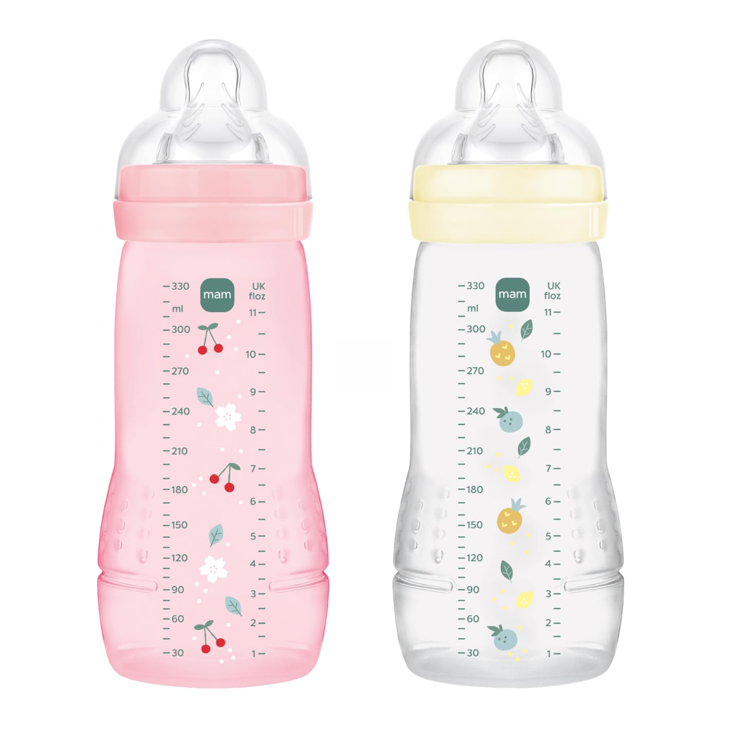 MAM Easy Active Bottle, 6+ Months, 330 ml, Berry+Pearl, Pack of 2