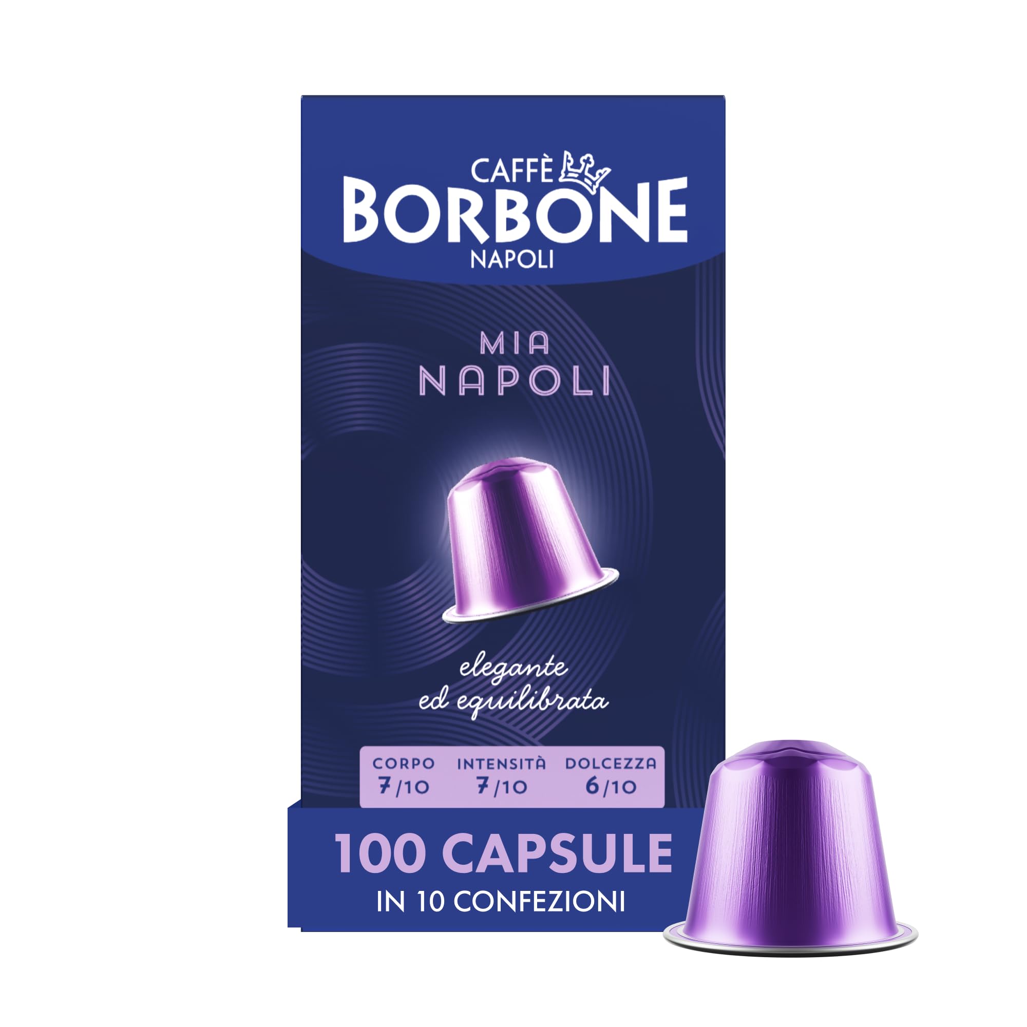 Caffè Borbone Mia-Napoli Mixture – 100 Aluminium Capsules (10 Packs of 10) – Com