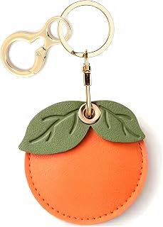 BORKUANA PU Leather Keychain Holder Protective Case Compatible with AirTag | Cute Drop-proof Cover with Keyring,Anti-Scratch Finder GPS Tracker Case for Wallet Keys,bag,Backpack,pets,luggage,animals