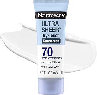 Neutrogena Ultra Sheer Dry Touch Sunscreen Lotion, SPF 70, 3 fl. oz | Broad Spectrum for UVA/UVB Protection, Lightweight, Water-Resistant up to 80 Minutes, Oxybenzone-Free