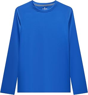 DEVOROPA Boys UPF 50+ Rash Guard Swim Shirt Long Sleeve Quick Dry Lightweight Kids Surf Swimsuit