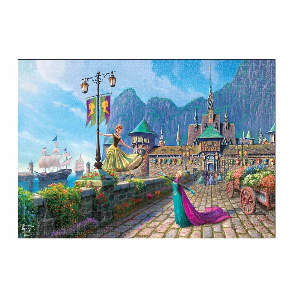 Tenyo Disney Frozen Celebration in Arendelle - Puzzle da 1000 pezzi, stile tela,