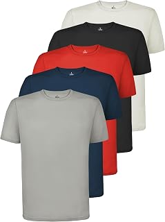 ALPIDEX Mens Performance T-Shirt 5 Pack Quick Dry Breathable Training
