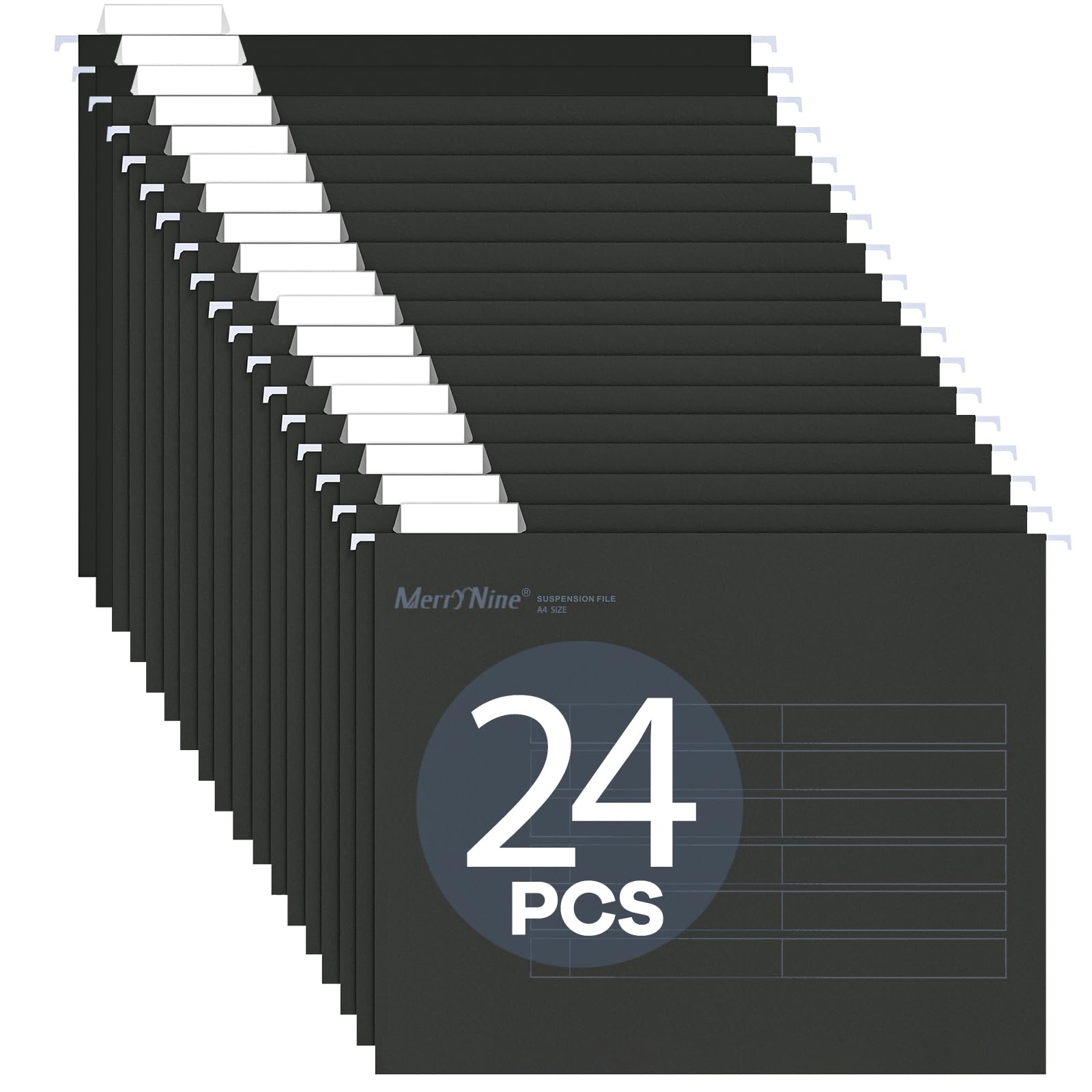 MerryNine A4 Suspension Files, 24PCS Filing Cabinet Suspension Files with Tabs a