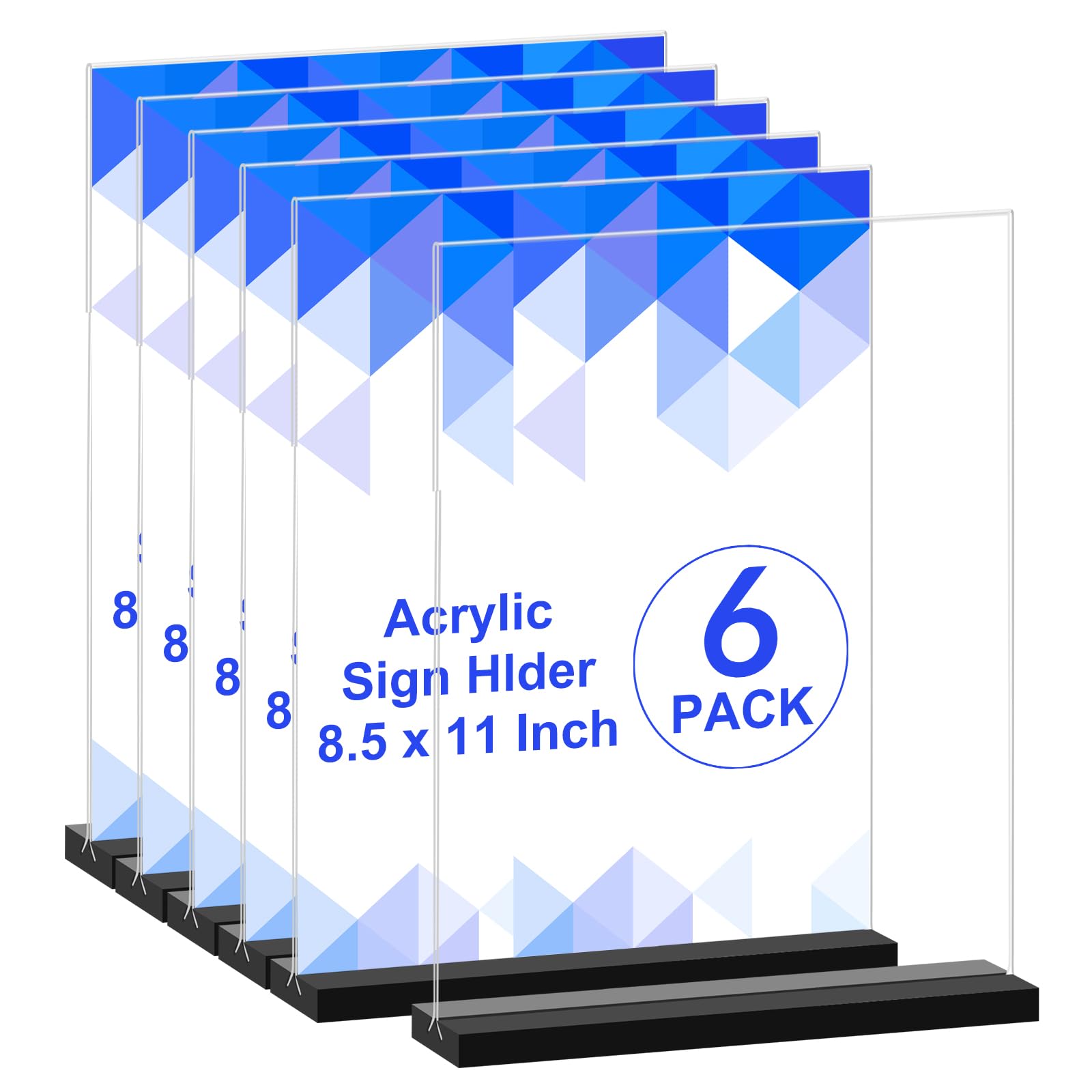Acrylic Sign Holder 8.5 x 11,6 Packs Double-Sided Stand up Table Top Sign Holder