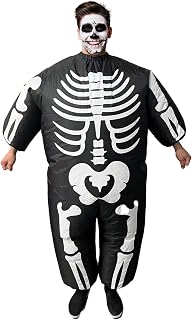 AirSuit Adult Skeleton Inflatable Fancy Dress Costume | Adult Size 160 to 190cm | 100% Polyester | Easy and Comfortable to Wear | Durable | Inflatable System | OriginalCorner