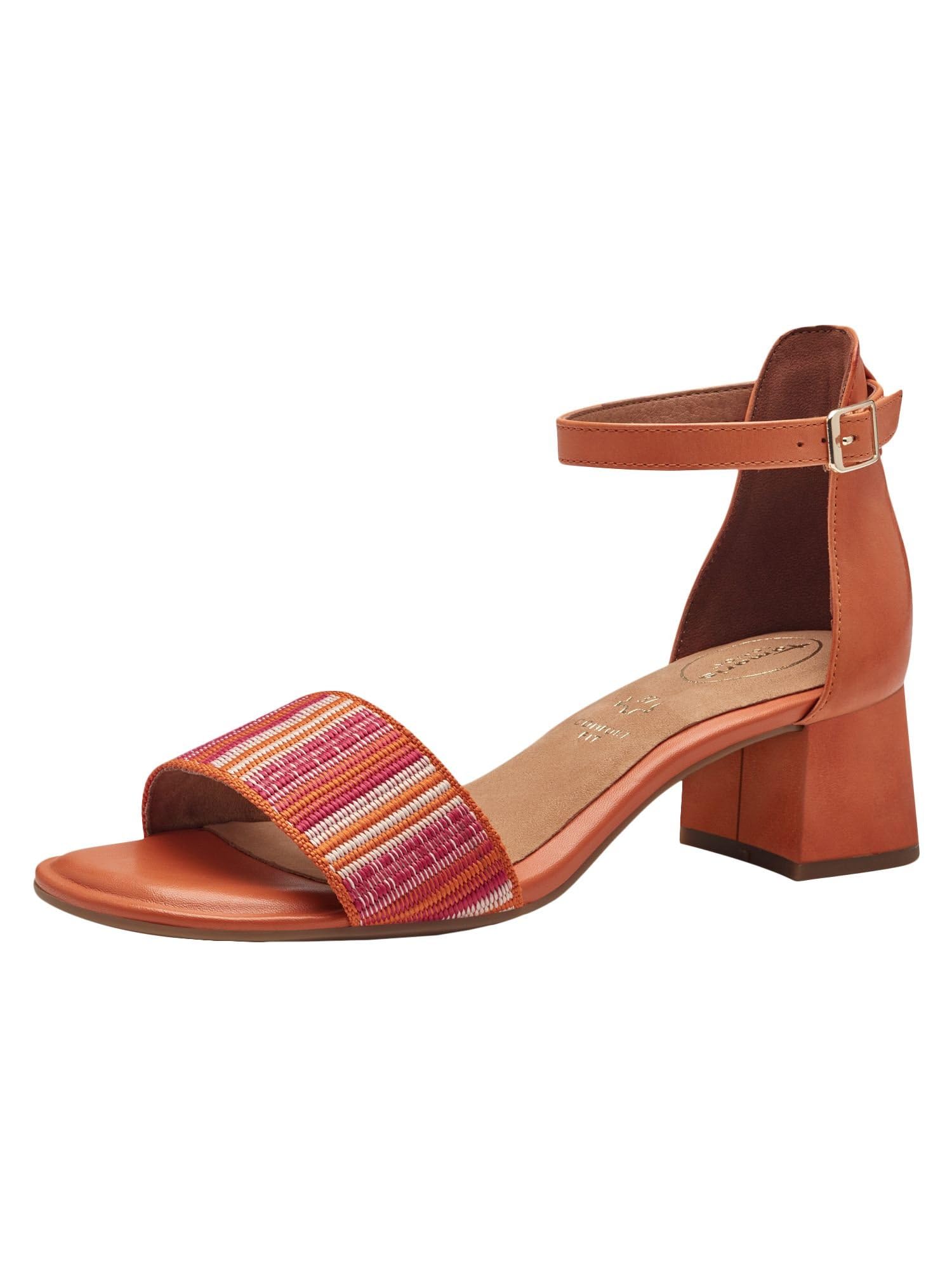 Tamaris Comfort sandali da donna in pelle con tacco e cinturino regolabile