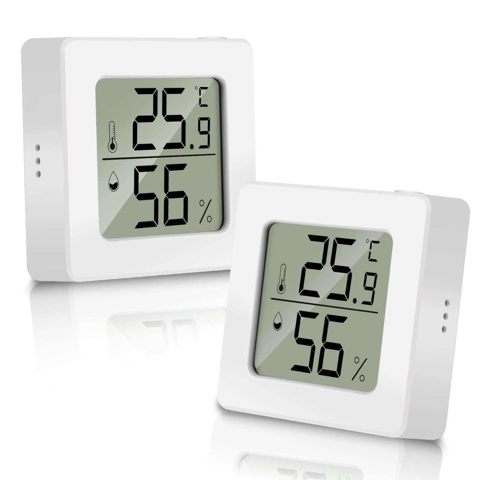MOXYOY 2 Pack Digital Room Thermometer, Indoor Hygrometer With LCD Display, Temp