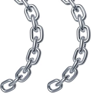 2 PCS 304 Stainless Steel Link Chain 23 in Coil Chain for Transport Tie Down Binder Chain Pulling Towing Hanging, Home, Camping, Pet Towing