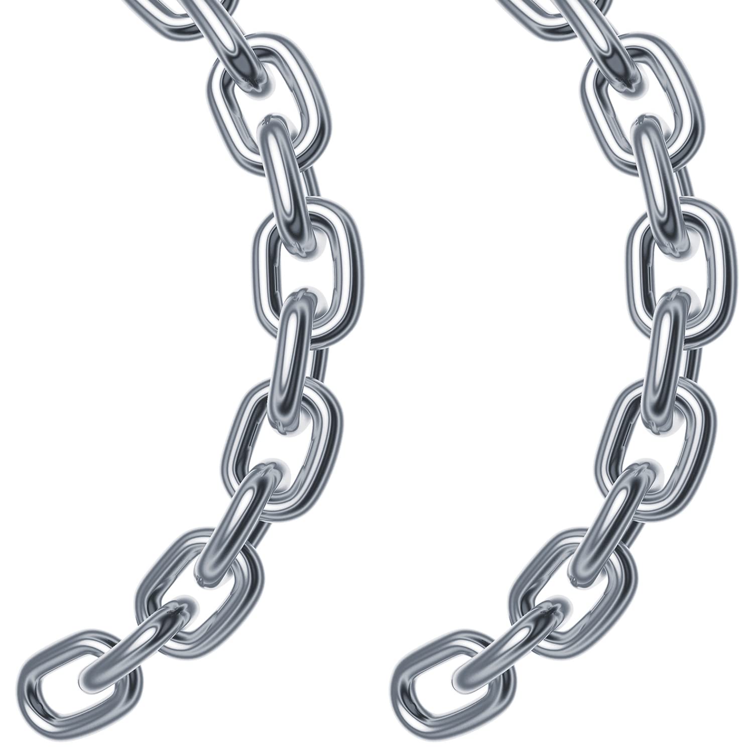 2 PCS 304 Stainless Steel Link Chain 23 in Coil Chain for Transport Tie Down Bin