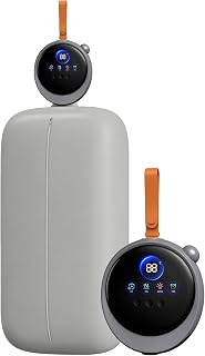 SHRINLUCK Portable Clothes Dryer with Built-in UV LED,6 Drying Modules,Grey | Global Voltage Mini Travel Dryer,Compact Quiet Drying Machine, 30dB Silent Operation,Adjustable Timer for RV/Dorm/Home/Travel