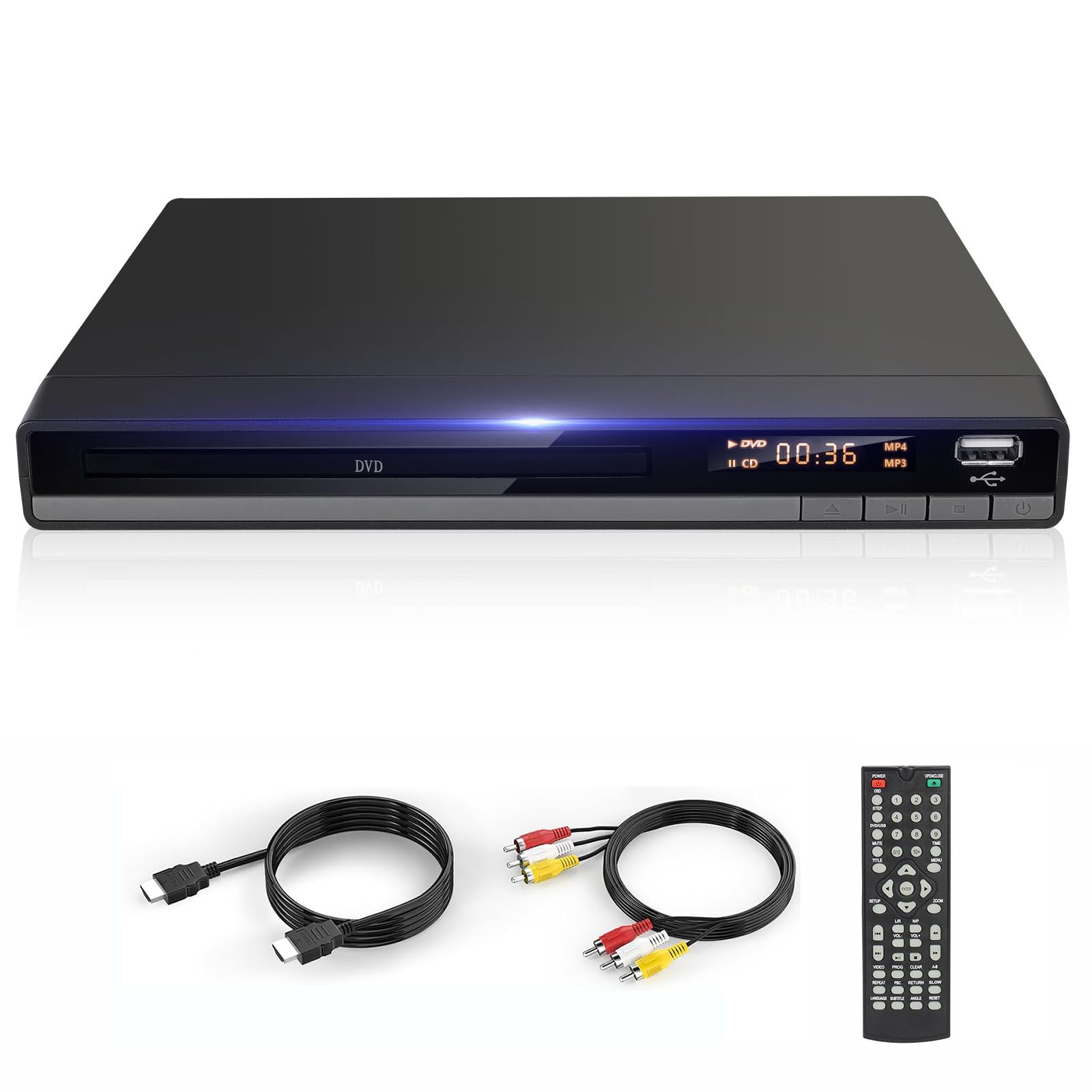 DVD Player for TV, All Region Free DVD Player CD Player for Home with HDMI AV Ou