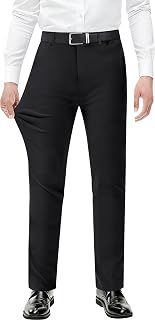 Men's Stretch Dress Pants with Expandable-Waist 3 Fits: Slim Fit/Classic Straight/Big & Tall