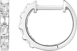 PAVOI 925 Sterling Silver CZ Ear Cuffs, White Gold, Size 15 Millimeters