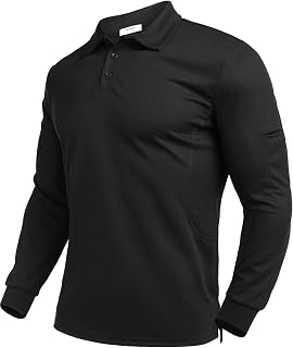 Deyeek Men's Polo Shirts Long Sleeve Golf Polo Shirts for Men Quick Dry UPF 50+ Sun Protection Casual Collar Shirts