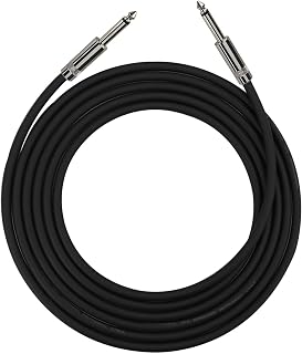 Rayzm Guitar Bass Cable-6.35mm Noiseless Straight to Right Angle Male TS Mono Instrument Cable(5 Meters)