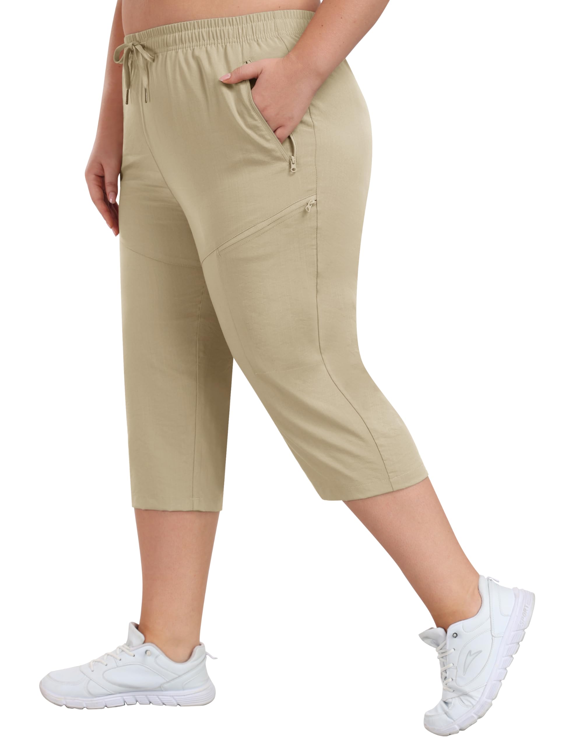 MoFiz Women's Capris with Pockets Loose Fit Casual Capris Pants Capris Pants Ele