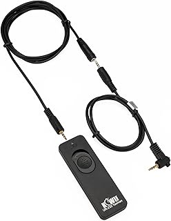 Kiwifotos RS-60E3 Remote Switch Shutter Release for Canon T7 T6 R6 R8 R100 | for Canon Rebel T5 T8i T7i T6s T6i T5i T4i SL3 SL2 EOS R50V R6 Mark III II R6V R7 R8 Mark II R10 RP 90D 80D 70D M5 M6 & More