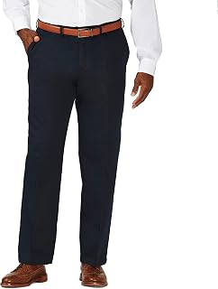 Haggar Work To Weekend Hidden Expandable Waist No Iron Flat Front Pant - Flat Front Pant with Hidden Expandable Waistband Non-Iron Men