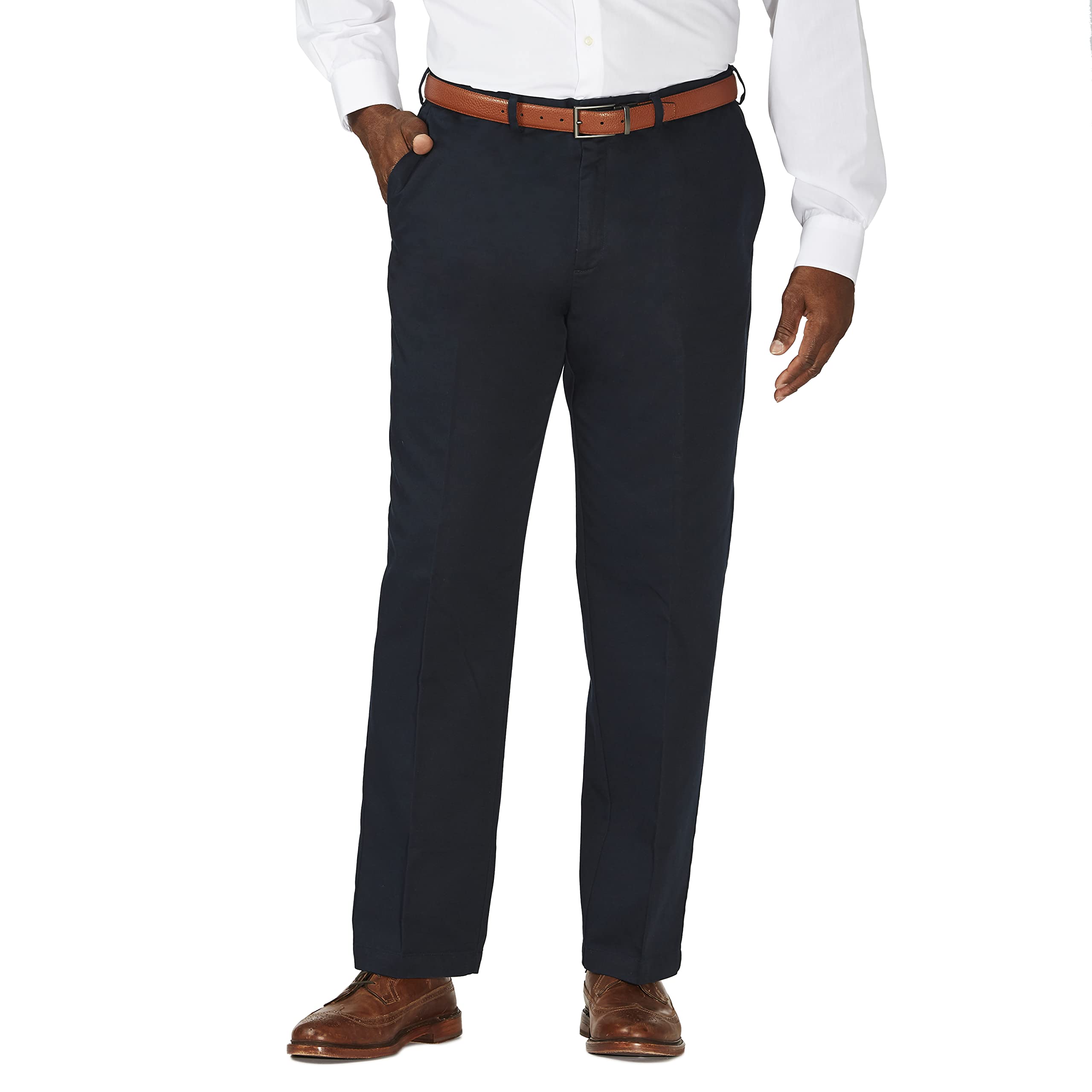 Haggar Work To Weekend Hidden Expandable Waist No Iron Flat Front Pant - Flat Fr