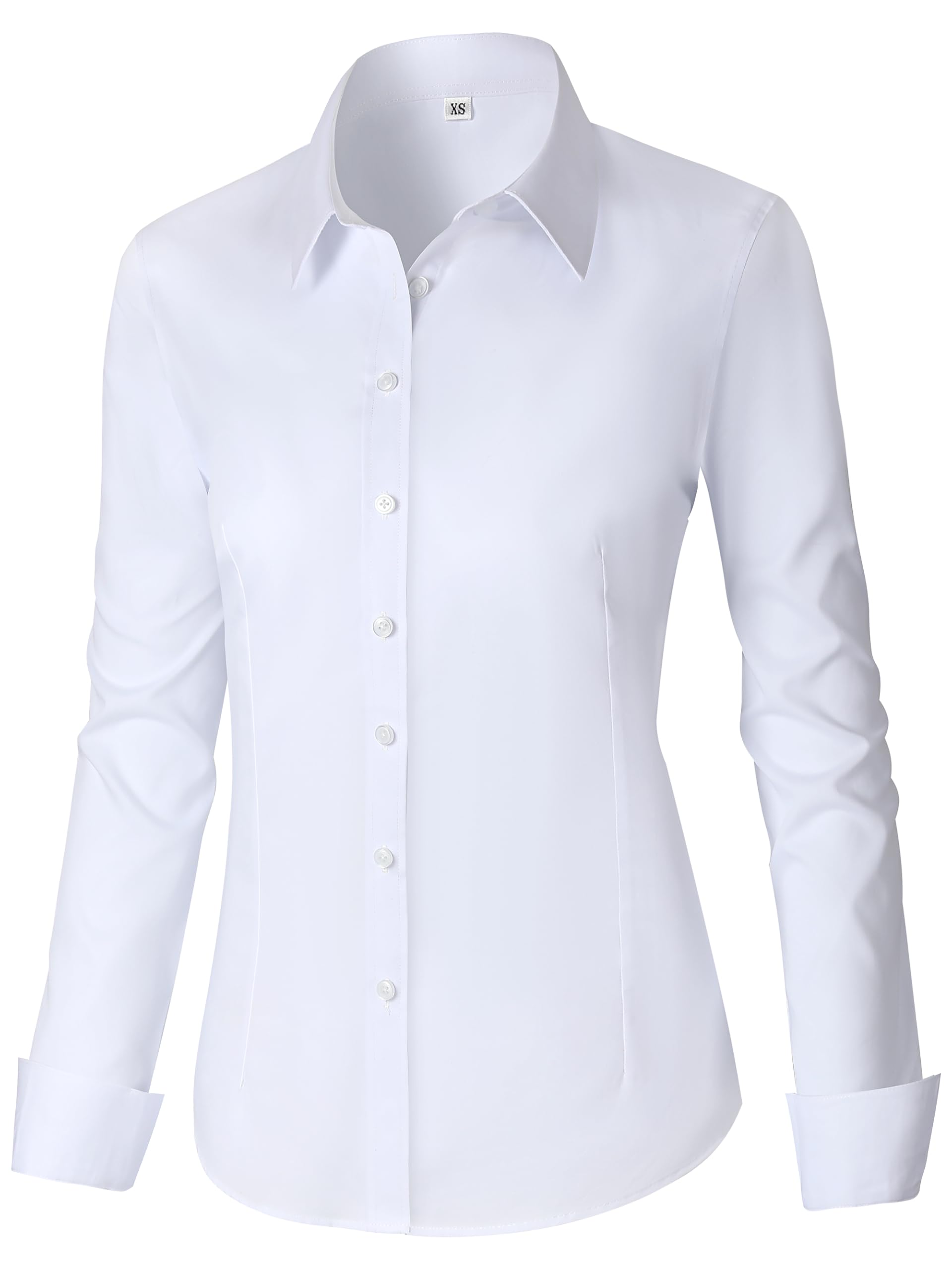 CUNLIN Women's Cotton Button Down Shirt Long Sleeve Formal Dress Work Blouse
