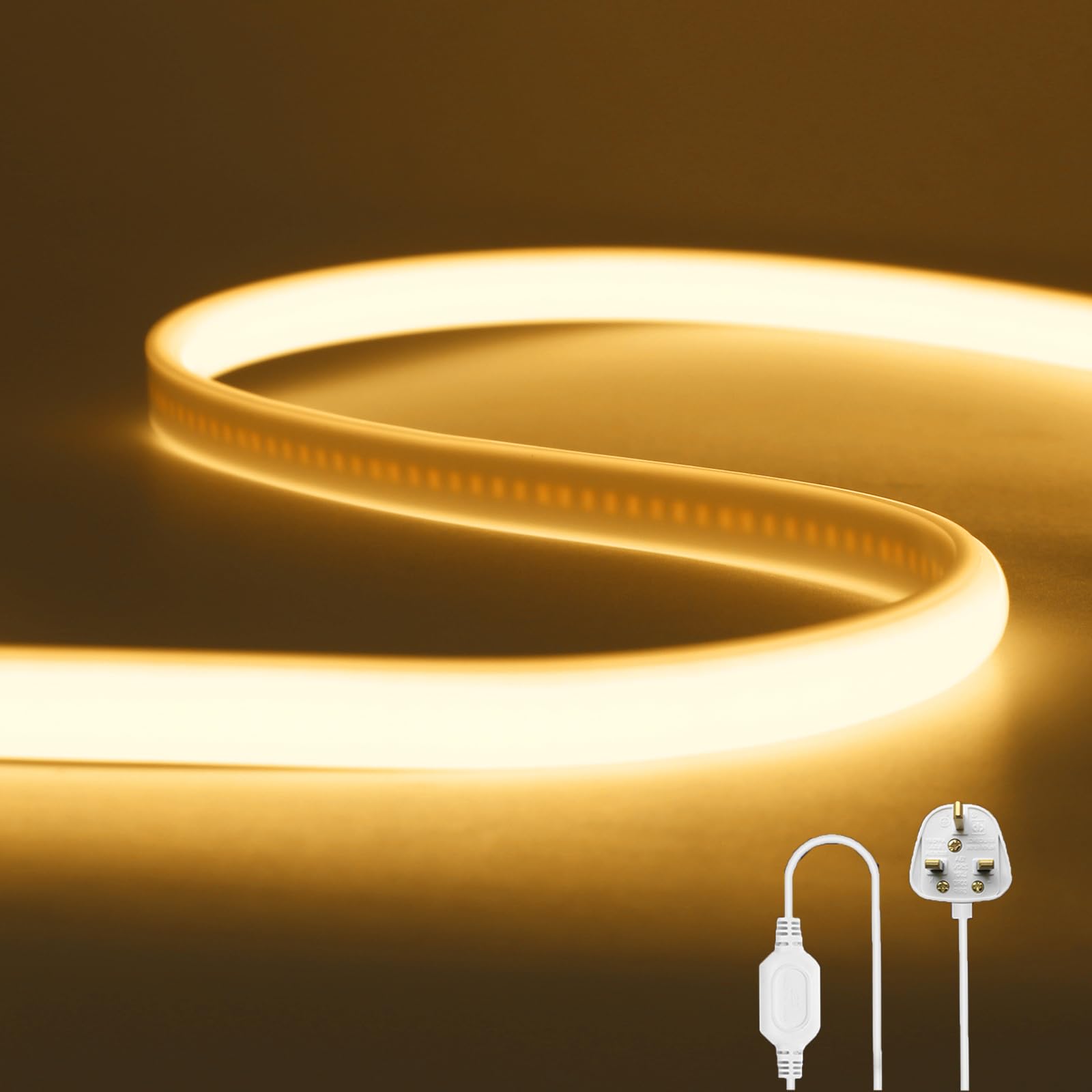 Wisada Flexible COB LED Strip Light [3M, Warm White 3000K],288 LEDs/m Cuttable F
