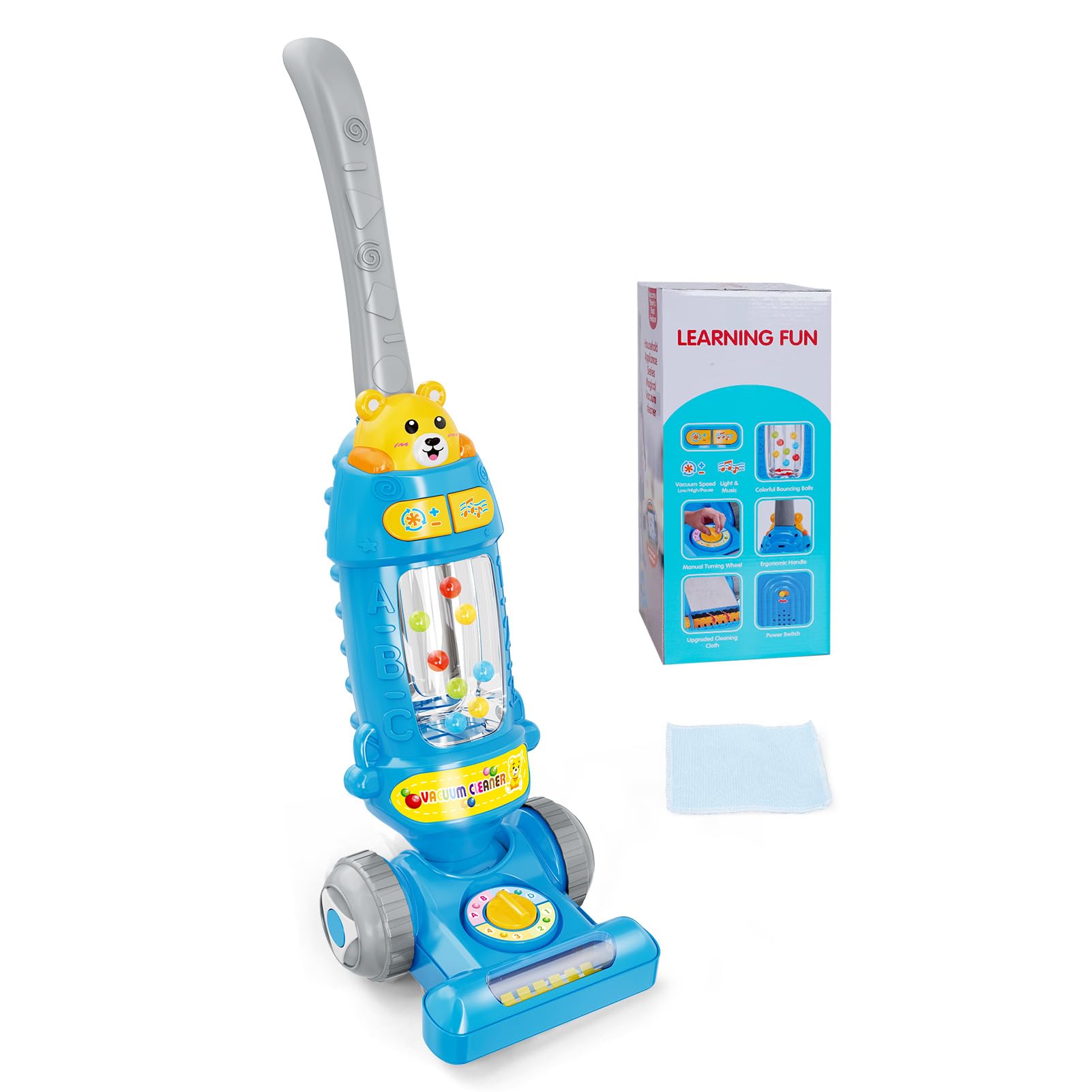 FS Kids Vacuum Toys with Lights & Sounds, Toddler Vacuum with Ball-Popping Actio
