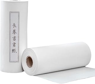 KYMY Chinese/Japanese Calligraphy Paper Roll, Sumi Paper/Xuan Paper/Rice Paper, 35cmX25m, Sheng (Raw) Xuan, 1 Roll