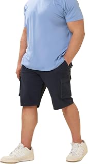 BadRhino Big and Tall Navy Blue Stretch Cargo Shorts Blue