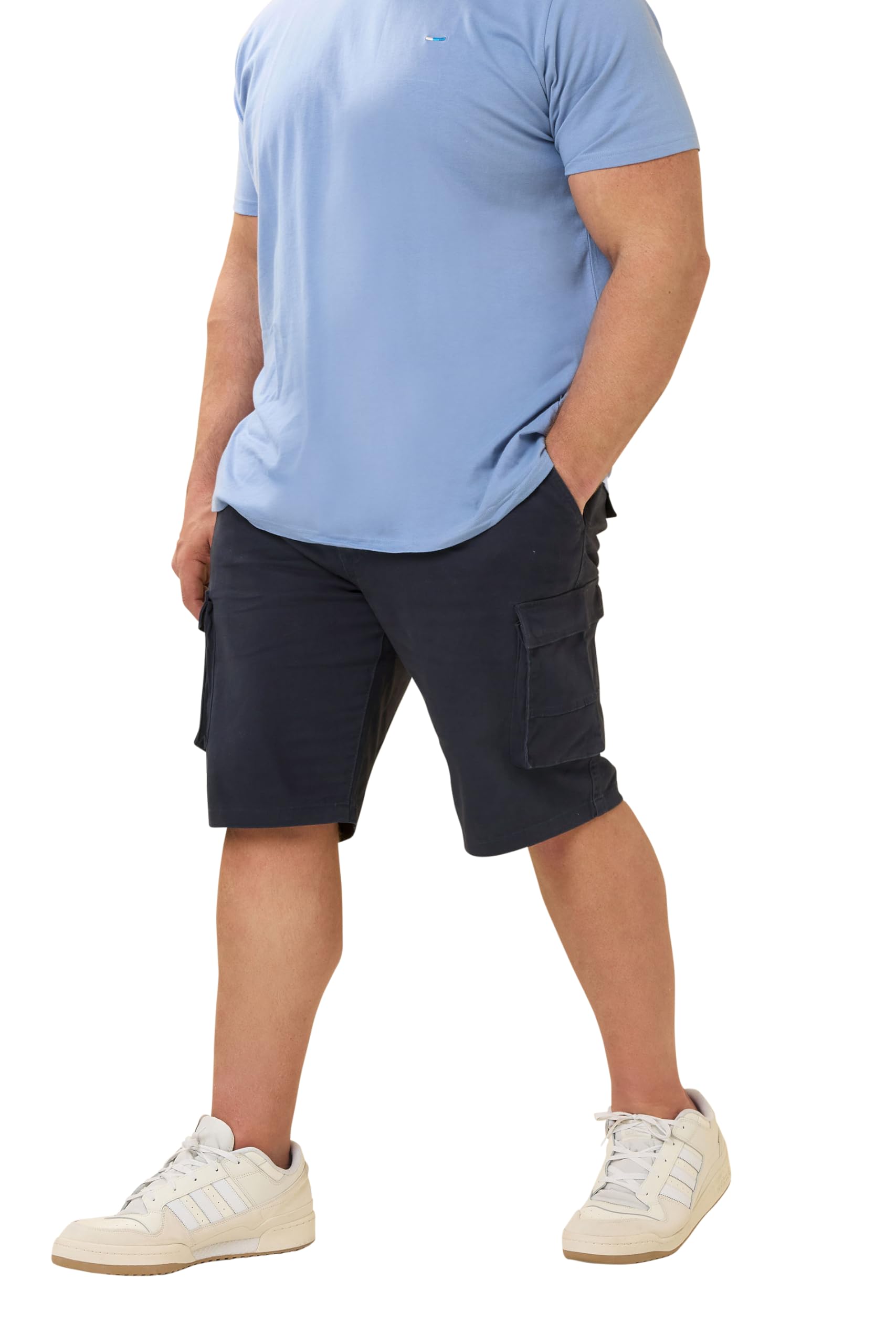 BadRhino Big and Tall Navy Blue Stretch Cargo Shorts Blue