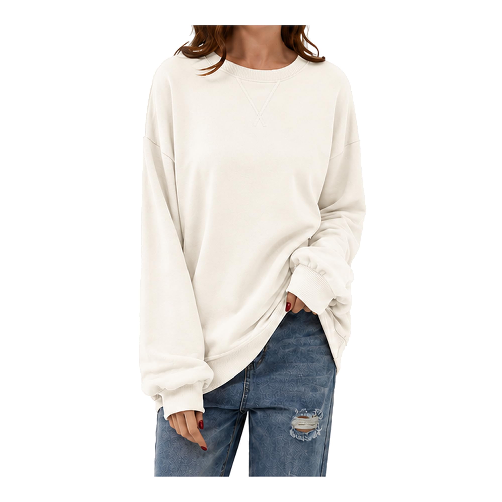 DUOEASE Y2K Women's Oversized Sweatshirt Elegant Striped Long Sleeve Top