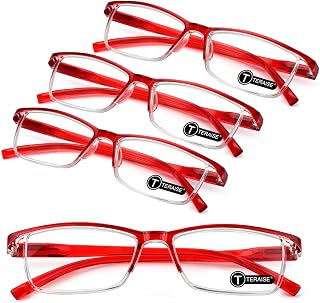 TERAISE Blue Light Anti-Light Reading Glasses, Comfortable Lightweight Reading Glasses for Men and Women, Sturdy Men Computer Readers Including Glasses Case (3.5X)